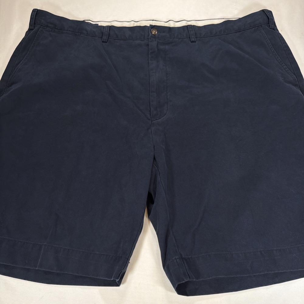 Polo Ralph Lauren Mens 48B Navy Blue‎ Flat Front Chino Shorts Golf Casual 10"
